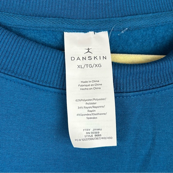 NEW - Danskin Blue Cozy Soft Comfy Crewneck Sweatshirt with Split Hem & Pockets - Picture 14 of 15